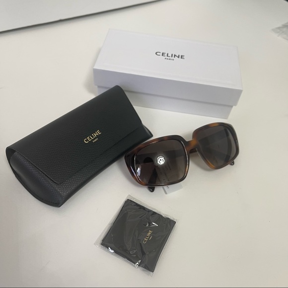 New Celine 60mm Square / Rectangle Sunglasses Comes With Case, Box & Cloth - Picture 3 of 15